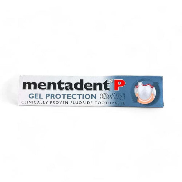 Mentadent P Gel Protection Toothpaste 100ml, clinically proven fluoride gel for plaque removal and enamel protection.