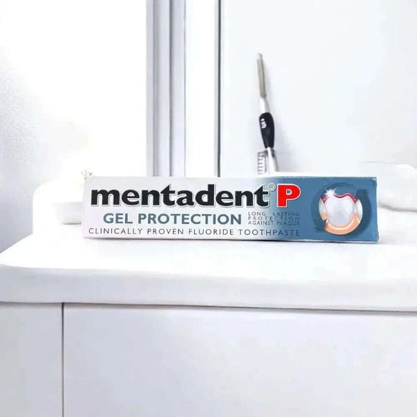 Mentadent P Toothpaste Gel Protection 100ml tube for plaque removal and enamel strengthening
