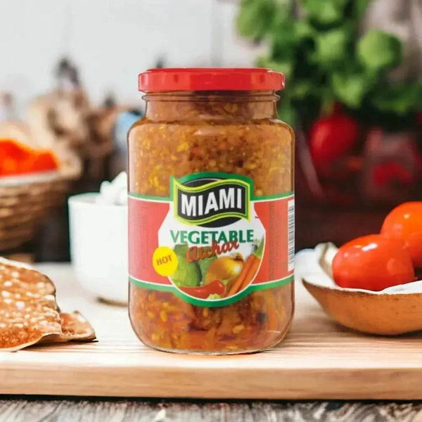 Miami Vegetable Atchar Hot 380g jar of spicy tangy vegetable condiment