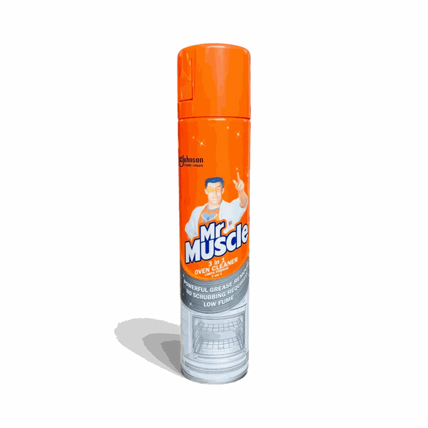 Mr Muscle 3-in-1 Oven Cleaner 300ml foam spray for grease removal on ovens and grills