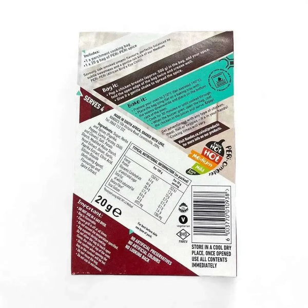 Nando's Peri-Peri Bag & Bake Smokey Churrasco seasoning mix with cooking bag for smoky braai-flavored chicken