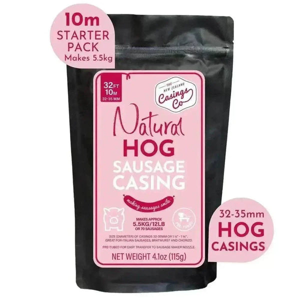 Natural hog casings 32-35mm, 10m pack for sausage making