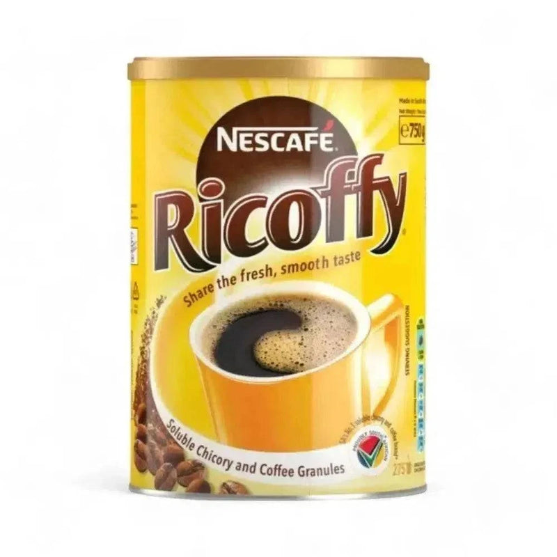 Nescafé Ricoffy 750g soluble chicory and coffee granules in recyclable tin, South Africa's favorite coffee blend