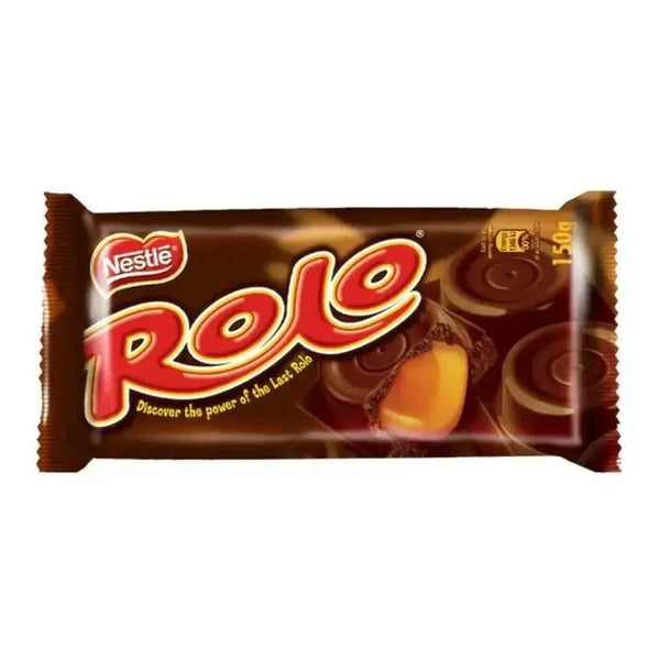 Nestlé Rolo soft creamy toffee in milk chocolate cups close-up