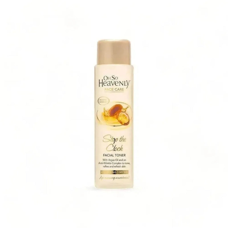 Oh So Heavenly Age Defence Facial Toner 200ml bottle with argan oil and anti-wrinkle complex, gentle and alcohol-free skincare product