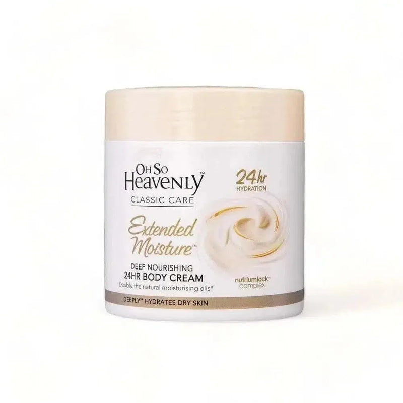 Oh So Heavenly Classic Care Body Cream 470ml with extended moisture and vegan-friendly formula