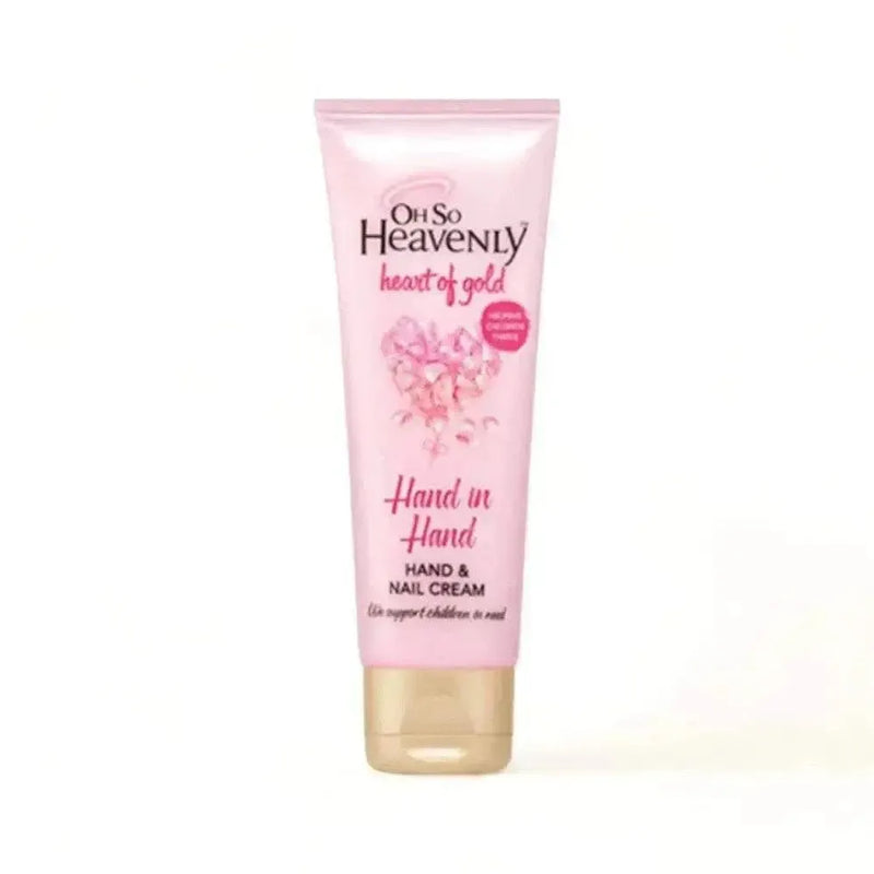 Oh So Heavenly Hand Cream Heart of Gold 75ml tube with loving hands and South African charity support branding