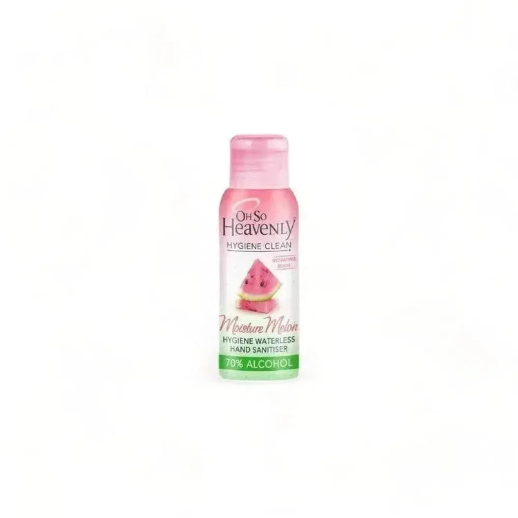 Oh So Heavenly Hygiene Clean Waterless Hand Sanitiser Moisture Melon 60ml with 70% alcohol and Vitamin E beads