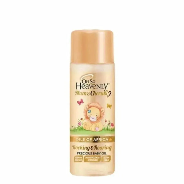 Oh So Heavenly Mum & Cherub Precious Baby Oil 125ml bottle with gentle baby skin care benefits