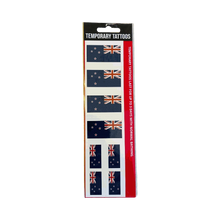 Olive Temporary Tattoo strips featuring New Zealand flag designs for easy application and removal