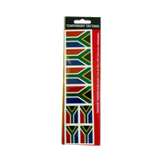 Pack of Olive Temporary South African Flag Tattoos for easy, short-term skin application
