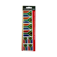 Pack of Olive Temporary South African Flag Tattoos for easy, short-term skin application