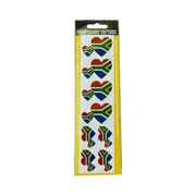 South African flag heart-shaped Olive temporary tattoo strips for easy application and removal