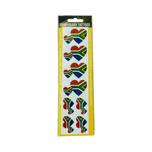 South African flag heart-shaped Olive temporary tattoo strips for easy application and removal