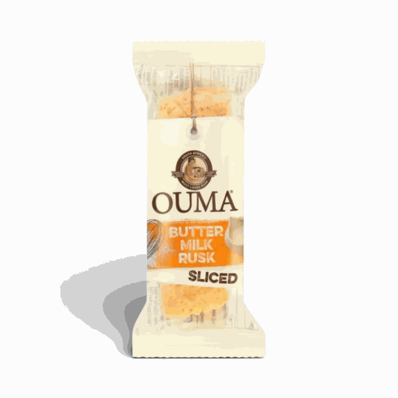 Ouma Rusks Buttermilk single sliced 30g pack, traditional South African crunchy snack