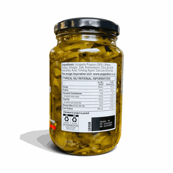 Jar of Peppadew Sweet Jalapeño Peppers Hot Slices in Brine 400g