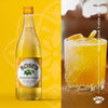 Brookes Roses Cordial - Passionfruit 750ml bottle with tropical drink.