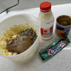 Peppermint Crisp chocolate bar with baking ingredients for dessert preparation.