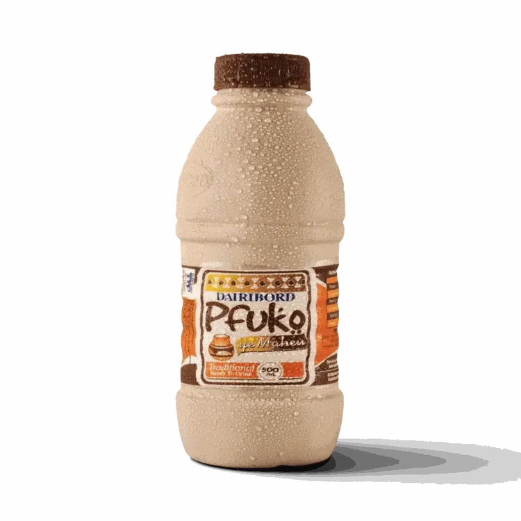 500ml bottle of Dairibord Pfuko Maheu traditional Zimbabwean fermented maize drink Steri Stumpie