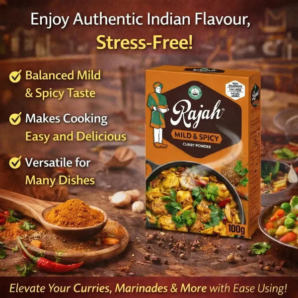 Rajah Curry Powder 50g mild and spicy authentic Indian spice blend for curries and marinades
