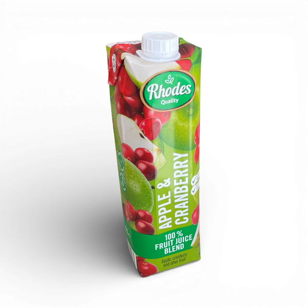Rhodes 100% Fruit Juice Apple & Cranberry 1 litre bottle natural no added sugar or preservatives