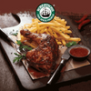Delicious chicken seasoned with Robertsons Chicken Spice, served with fries and sauce.