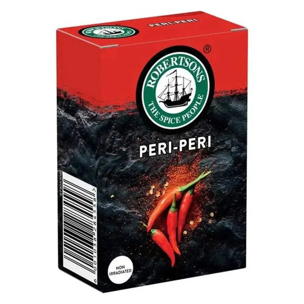 Robertsons Refill Peri-Peri 48g seasoning pack with chili peppers on packaging.