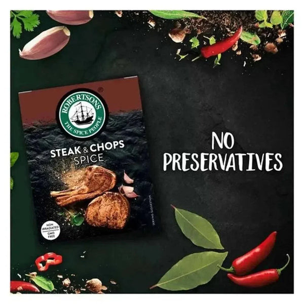 Robertsons Refill Steak & Chop 160g seasoning blend with natural herbs and spices
