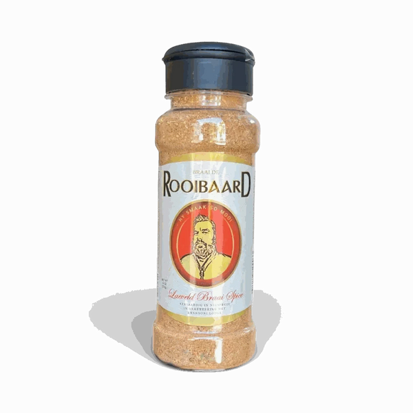Rooibaard Leaveld Braai Spice 170g shaker with authentic South African seasoning for meat and vegetables