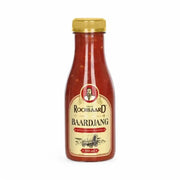 Rooibaard Sauce Baardjang Matige Tamatie 350ml bottle - medium-spiced tomato sauce for grilling and braais.