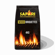 4kg bag of Safari Premium Grade Safari briquettes for slow cooking and smoking
