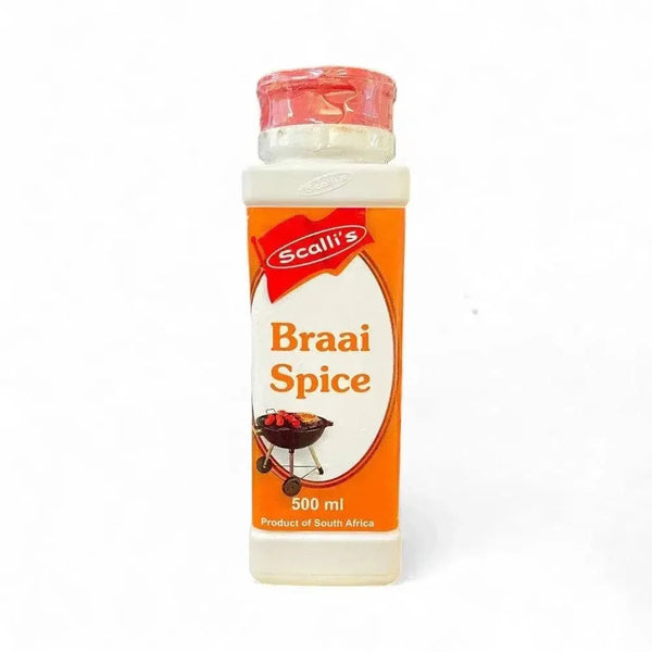 Scalli’s Braai Spice 500ml bottle for BBQ seasoning with premium spice blend for meats