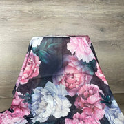Scarf - Black with Pink and Light Purple Flowers - Something From Home - South African Shop