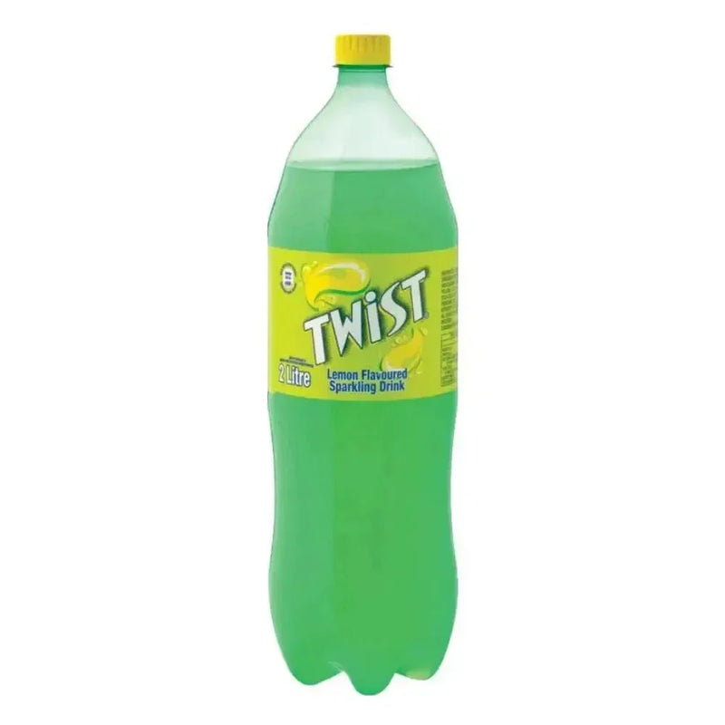 Schweppes Lemon Twist 2 litre sparkling soda water with lemon flavor bottle