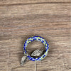 Serviette Rings - Blue, green and white small beads - 6 pack - "Made with Love" - Something From Home - South African Shop