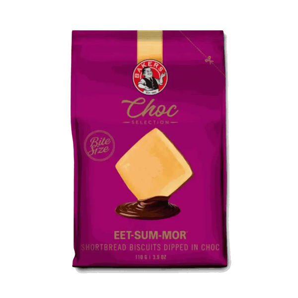 Bakers Eet-Sum-Mor chocolate dipped shortbread biscuits 110g pack