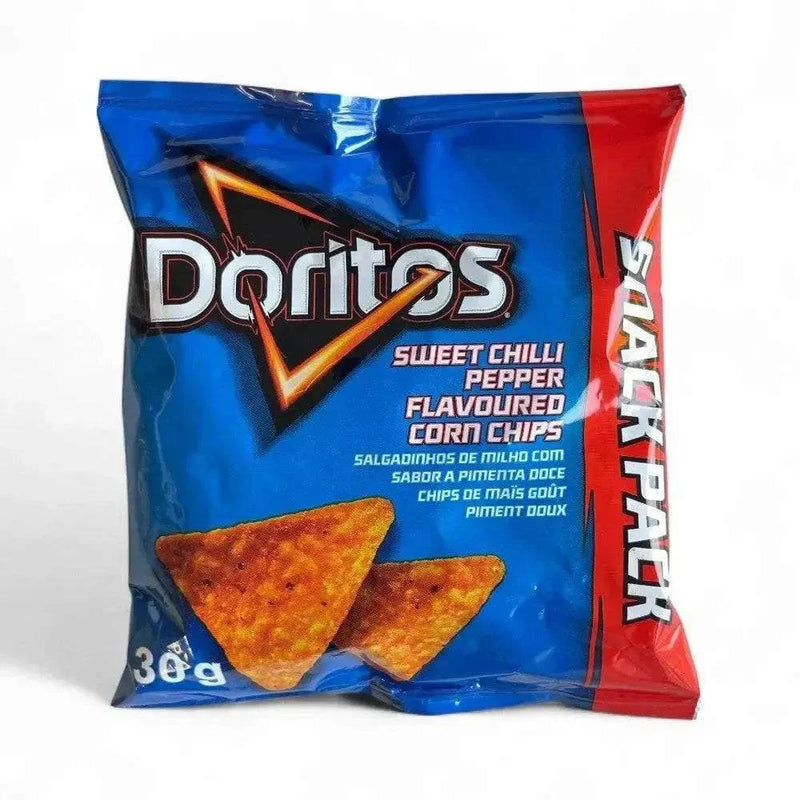 Simba Doritos Mini Sweet Chilli Snack Pack 30g, perfect school snack, sweet chilli pepper flavoured, crunchy corn chips.