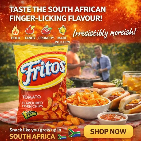 Simba Fritos Tomato 120g bag of South African tomato-flavored crunchy corn chips
