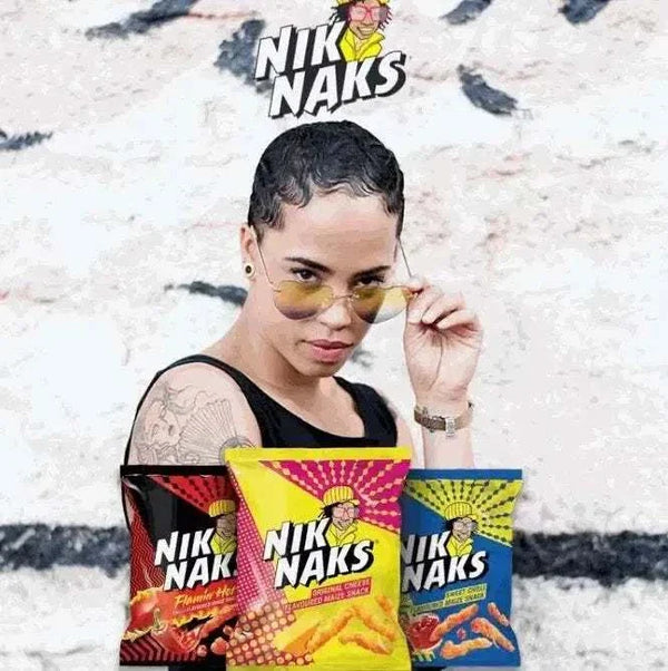 Simba Nik Naks Flamin Hot Chilli maize snack 135g bag with spicy chips