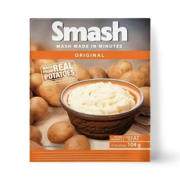 Smash Instant Mash Potato Original - 104g, made from real potatoes, vegan-friendly, low fat.