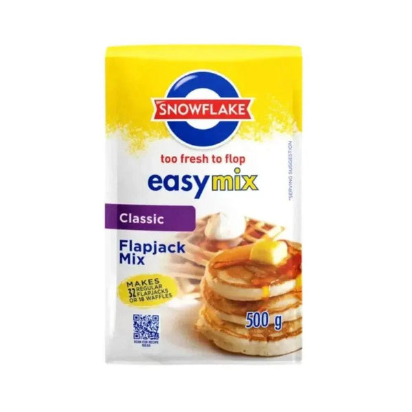 Snowflake Easymix Classic Flapjack Mix 500g packaging for easy homemade flapjacks
