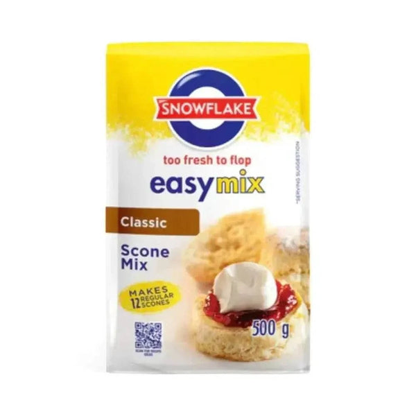 Snowflake Easymix Scone Mix 500g package for easy, light, fluffy golden scones baking