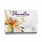 Vinolia Sandalwood luxury soap bar 125g with moisturizing complex and warm fragrance
