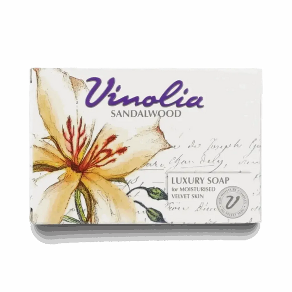 Vinolia Sandalwood luxury soap bar 125g with moisturizing complex and warm fragrance