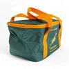 Springbok 6-pack Cooler Bag in green and gold with iconic logo, 6 can capacity, limited edition.