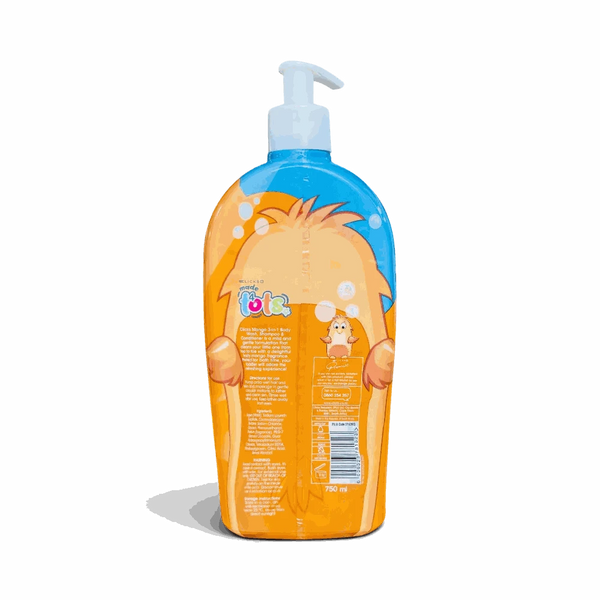Clicks Made 4 Tots Mango 3-in-1 body wash shampoo conditioner 750ml pump bottle for kids