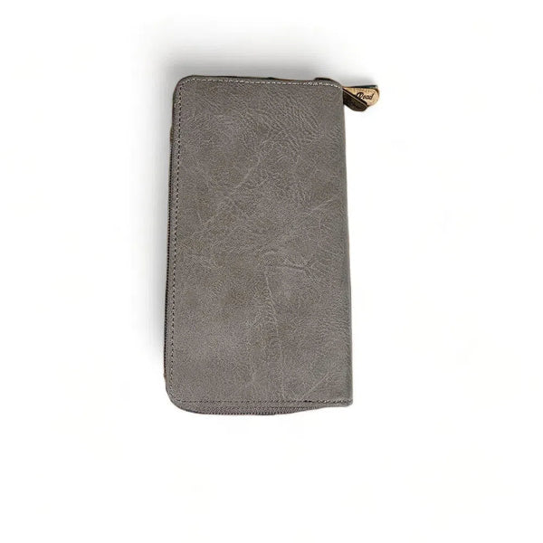 Cotton Road Large Wallet - Grey PU Leather with Red Heart - Something From Home - South African Shop