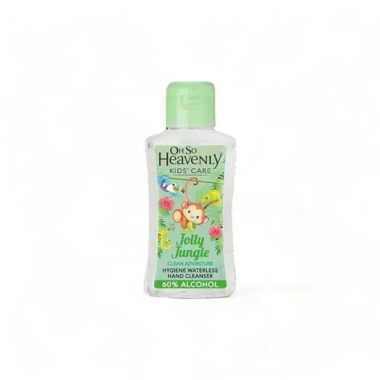Oh So Heavenly Hygiene Waterless Hand Cleanser Jolly Jungle 90ml bottle for kids with fruity scent and vegan formula
