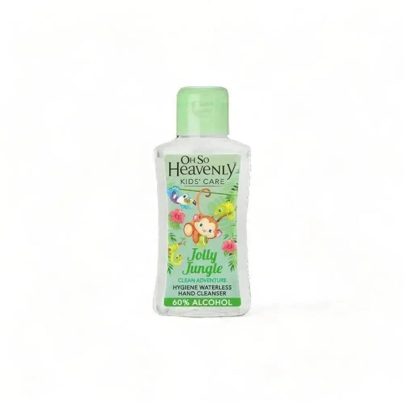 Oh So Heavenly Hygiene Waterless Hand Cleanser Jolly Jungle 90ml bottle for kids with fruity scent and vegan formula