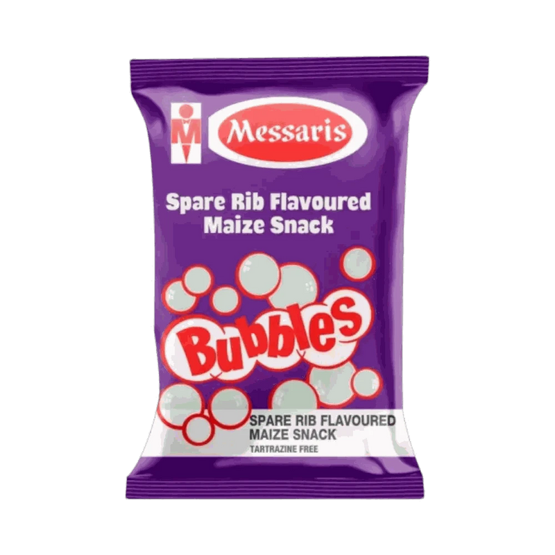 Messaris Bubbles Chips spare rib flavoured maize snack 100g pack